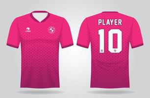 modelo de camisa esporte rosa para uniformes de time e design de camisetas de futebol vetor