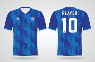 modelo de camisa esportiva azul para uniformes de time e design de camisetas de futebol vetor