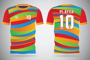 modelo de camisa esportiva colorida para uniformes de time e design de camisetas de futebol vetor