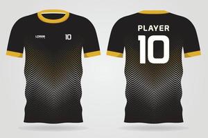 modelo de camisa esporte em ouro branco preto para uniformes de time e design de camiseta de futebol vetor