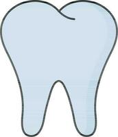 plano estilo dentes ícone dentro azul cor. vetor
