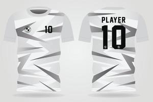 modelo de camisa branca de esportes para uniformes de time e design de camisetas de futebol vetor