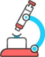 colorida microscópio ícone dentro plano estilo. vetor