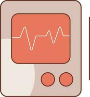 ecg máquina ícone dentro Castanho e laranja cor. vetor