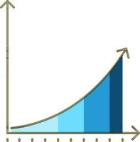 seta acima com Barra gráfico ícone dentro azul e Preto cor. vetor