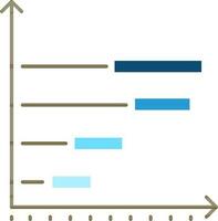 quatro degrau Barra gráfico gráfico ícone dentro plano estilo. vetor