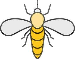 plano estilo mosquito ícone dentro amarelo cor. vetor