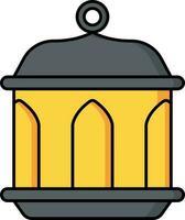 árabe lanterna ícone dentro cinzento e amarelo cor. vetor