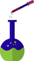 química garrafa laboratório com teste tubo. vetor