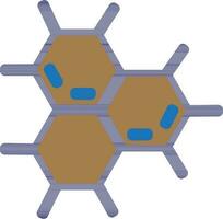 plano molécula ícone dentro azul e Castanho cor. vetor