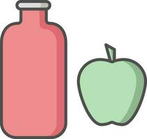 maçã com garrafa ícone dentro verde e vermelho cor. vetor