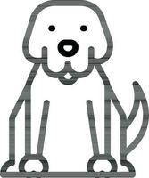 Preto linha arte ilustração do cachorro ícone. vetor