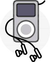 mp3 música jogador ícone dentro cinzento e Preto cor. vetor