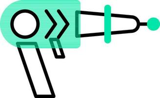 laser arma de fogo ícone dentro verde e Preto cor. vetor