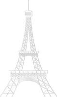 ilustração do eiffel torre dentro linha arte. vetor