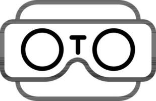 virtual Óculos ícone dentro Preto linha arte. vetor