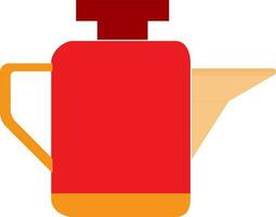 óleo vasilha dentro laranja e vermelho cor. vetor