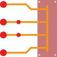 artificial inteligência dentro vermelho e laranja cor. vetor