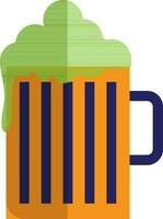 Cerveja caneca dentro laranja e verde cor. vetor