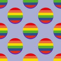 desatado padronizar dentro plano pop arte estilo com brilhante círculos dentro a cores do a lgbt bandeira. arco Iris fundo para orgulho mês celebração. retro Projeto para tecido, papel de parede, invólucro papel. vetor. vetor