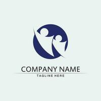 comunidade logo pessoas trabalham em equipe e negócios vetor logotipo e grupo de design família