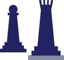 dois xadrez ícone fez de azul cor. vetor