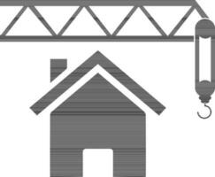 plano ilustração do uma casa constrição ícone. vetor