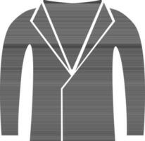 plano estilo, Preto e branco ilustração do blazer ou jaqueta. vetor
