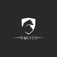 logotipo de lobos, raposa, cabeça de lobo, vetor animal e design de logotipo ilustração de cão rugido selvagem, resumo para animal de cabeça de símbolo de logotipo de jogo