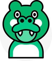 crocodilo desenho animado personagem dentro verde cor. vetor