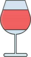 plano estilo copo de vinho ícone dentro vermelho e Preto cor. vetor