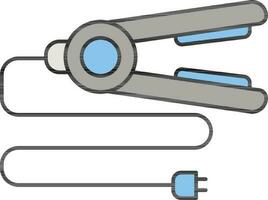 ilustração do alisador ícone dentro azul e cinzento cor. vetor