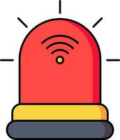 Wi-fi conectado sirene ícone dentro vermelho e amarelo cor. vetor