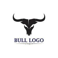 logotipo de chifre de touro e símbolos modelo de ícones app vetor