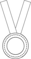 Preto linha arte ilustração do medalha. vetor