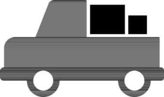 plano ilustração do Entrega caminhão com caixa. vetor