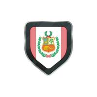 cinzento escudo decorado de bandeira do Peru. vetor