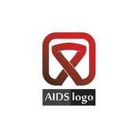 logotipo da fita de ajuda e design de vetor do Dia Mundial da AIDS