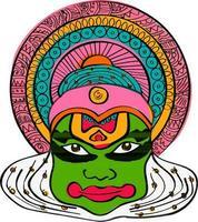 ilustração do Kathakali dançarino face. vetor