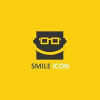 ícone de sorriso, sorriso, design de vetor de logotipo negócios de emoticons felizes, design engraçado e felicidade de emoji de vetor