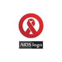 logotipo da fita de ajuda e design de vetor do Dia Mundial da AIDS