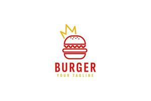 ilustração de ícone de vetor de logotipo de hambúrguer