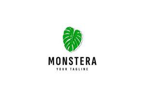 monstera folha logotipo vetor ícone ilustração