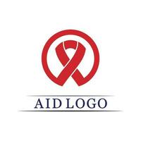 logotipo da fita de ajuda e design de vetor do Dia Mundial da AIDS