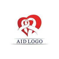 logotipo da fita de ajuda e design de vetor do Dia Mundial da AIDS