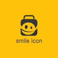 ícone de sorriso, sorriso, design de vetor de logotipo negócios de emoticons felizes, design engraçado e felicidade de emoji de vetor