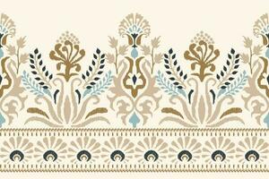 ikat floral paisley bordado em branco plano de fundo.ikat étnico oriental padronizar tradicional.asteca estilo abstrato vetor ilustração.design para textura,tecido,vestuário,embrulho,decoração,canga,cachecol