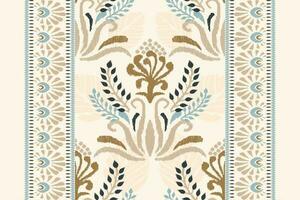 ikat floral paisley bordado em branco plano de fundo.ikat étnico oriental padronizar tradicional.asteca estilo abstrato vetor ilustração.design para textura,tecido,vestuário,embrulho,decoração,cachecol,tapete