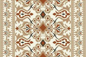 ikat floral paisley bordado em branco plano de fundo.ikat étnico oriental padronizar tradicional.asteca estilo abstrato vetor ilustração.design para textura,tecido,vestuário,embrulho,decoração,cachecol,tapete