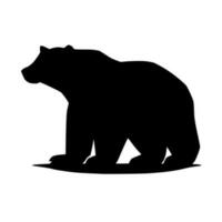 Urso silhueta isolado em branco vetor